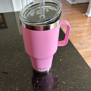 YETI Pink Travel Mug with Handle
